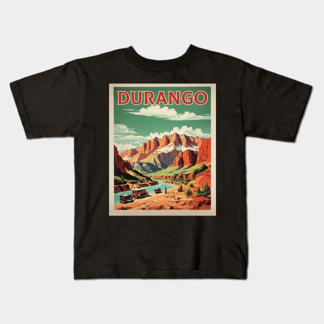 Durango Mexico Tourism Vintage Poster Kids T-Shirt by TravelersGems